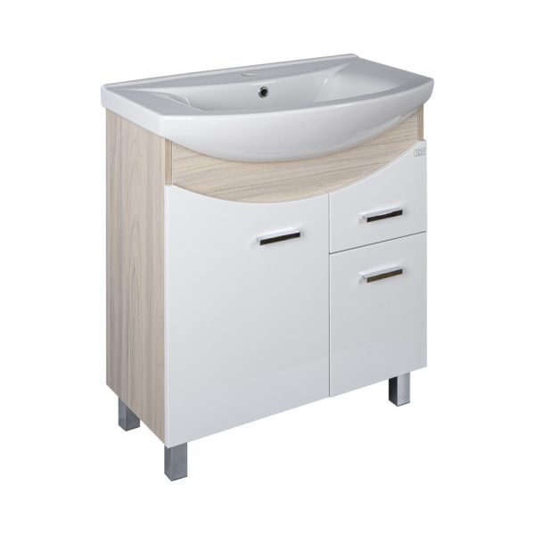 TMP ZX 65 - SONOMA - lábon álló fürdőszobabútor Sanovit ZENON - 6065 porcelán mosdóval - 65 x 47 cm - Image 2