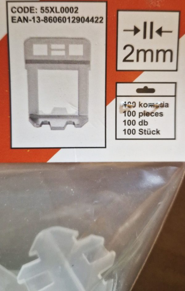 Viva TOOL XL 12-22 mm lapvastagsághoz burkolatszintező klipsz 1 mm 100 db/ csomag - 55XL0001 - Image 3