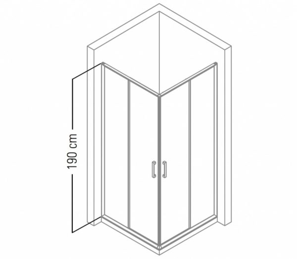 Vela Banyo TMP zuhanykabin - 90 SZÖGLETES - 5 mm víztiszta vízlepergető üveggel - 90 x 90 x 190 cm - 845KK151 - Image 3