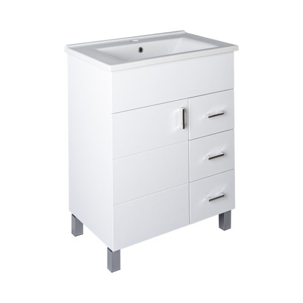 Viva STYLE Karina 65 lábon álló fürdőszobabútor 3 fiókos Sanovit ATRIA 9065 mosdóval 65 x 45,5 cm - DD610-3F - Image 2
