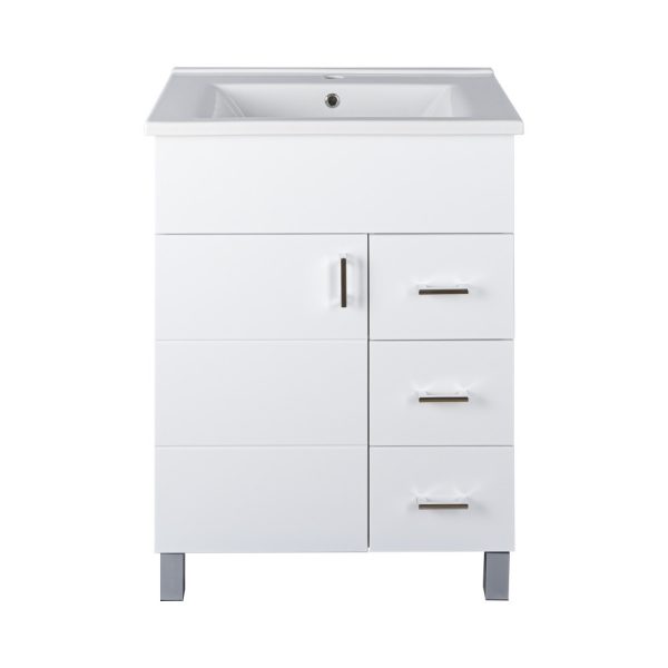 Viva STYLE Karina 75 lábon álló fürdőszobabútor 3 fiókos Sanovit ATRIA 9075 mosdóval 75 x 45,5 cm - DD750-3F