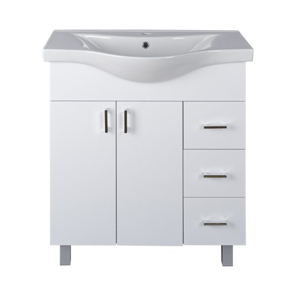 Viva STYLE Bianka 80 lábon álló fürdőszobabútor 3 fiókos Sanovit ALBATROS 10080 mosdóval 80 x 46 cm - DD800-3F