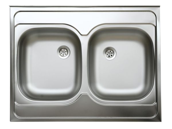 Livinox N-132 kétmedencés, teletetős rozsdamentes mosogató 800 x 600 x 135 mm