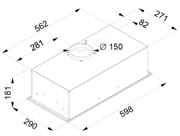 Evido SOTTO 60B beépíthető páraelszívó 60cm fekete - CHB6RB-1 - Image 4