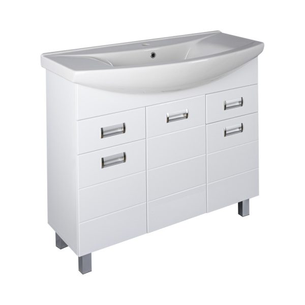 Viva SZQUARE 100 lábon álló fürdőszobabútor Sanovit ZENON 6095 porcelán mosdóval 97 x 51 cm - S100 - Image 2