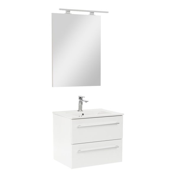 Vario Clam 60 komplett fürdőszoba bútor fehér-fehér színben - Vario028-k