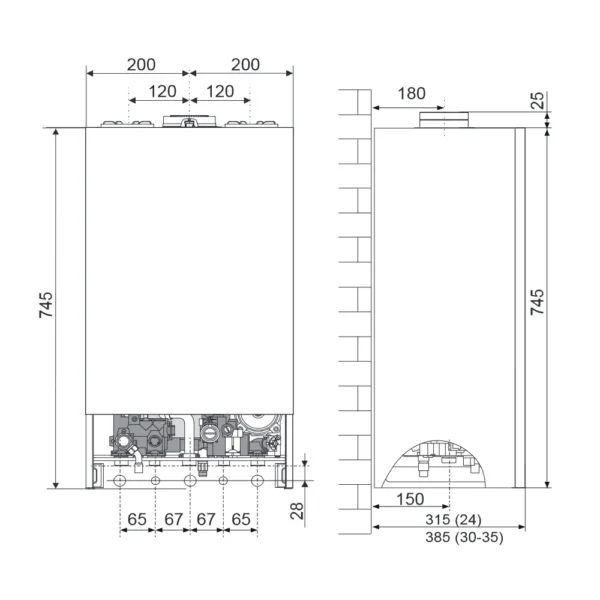 Ariston Genus One+ Hybrid Plus 24/50 Net R32 hybrid rendszer 3302594 24 kW-os fali fűtő kondenzációs gázkazán 5 kW-os hőszivattyúval - Image 2