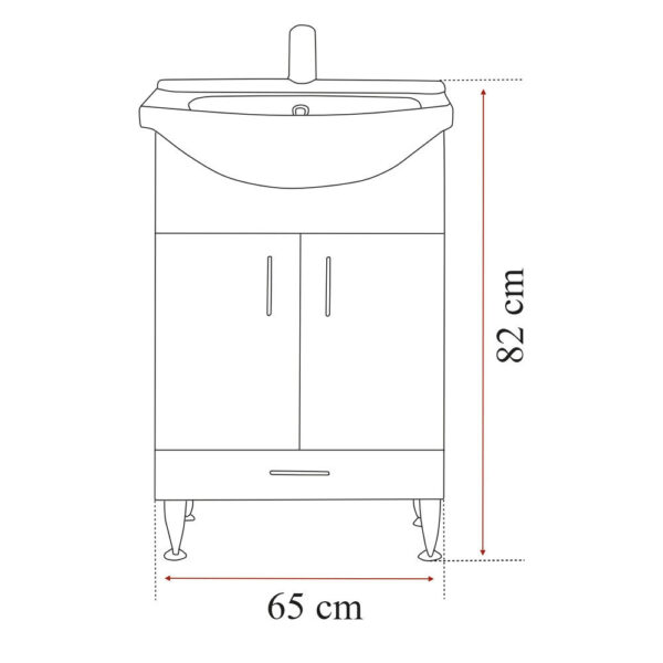 Bianca Prime 65 komplett fürdőszoba bútor - BPR65MFFMFF - Image 4