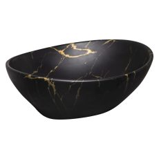 KR-707 fekete-arany kerámia design mosdó márvány mintával - KR707-MARBLE-BL-G
