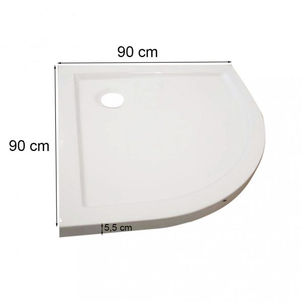 Modena Slim íves alacsony akril zuhanytálca 90x90 cm - MAU-MODR90 - Image 3
