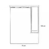 Nerva 75 cm-es tükrös felsőszekrény, Sonoma tölgy - MS75FKZSTST - Image 3