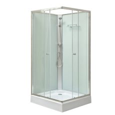 Polo White II 90x90 cm szögletes fehér hátfalas zuhanykabin zuhanytálcával - POLOWII-90