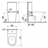 Paulo rimless WC kombi alsó/hátsó kifolyással soft close ülőkével - Image 3