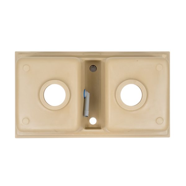 Tia szögletes két medencés gránit mosogató szifonnal bézs - SQ-78D-Beige - Image 7