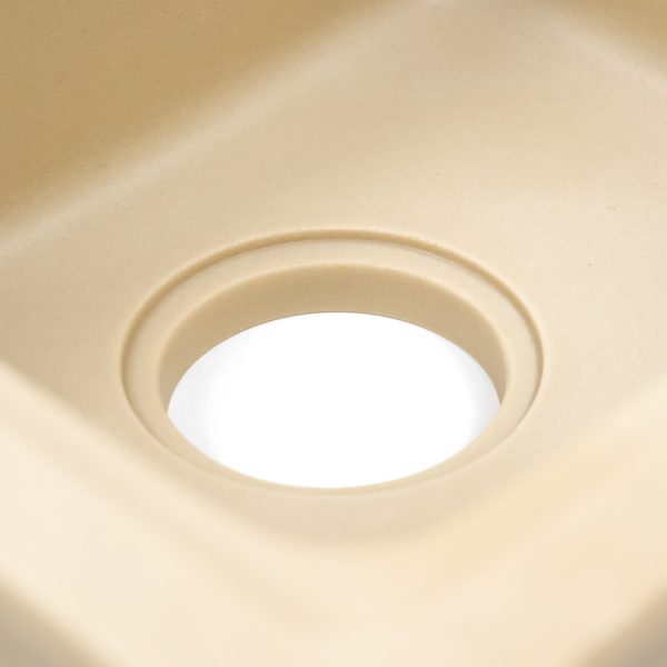 Tia szögletes két medencés gránit mosogató szifonnal bézs - SQ-78D-Beige - Image 9
