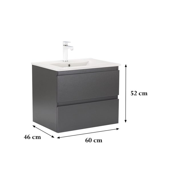 Vario Forte 60 alsó szekrény mosdóval antracit-antracit színben - Vario005 - Image 3
