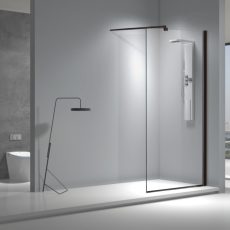 Viva AQUA Max WALK IN Zuhanyfal - FEKETE profil - 8 mm vízlepergető víztiszta üveg - 80 x 200 cm - 8FWIF_80