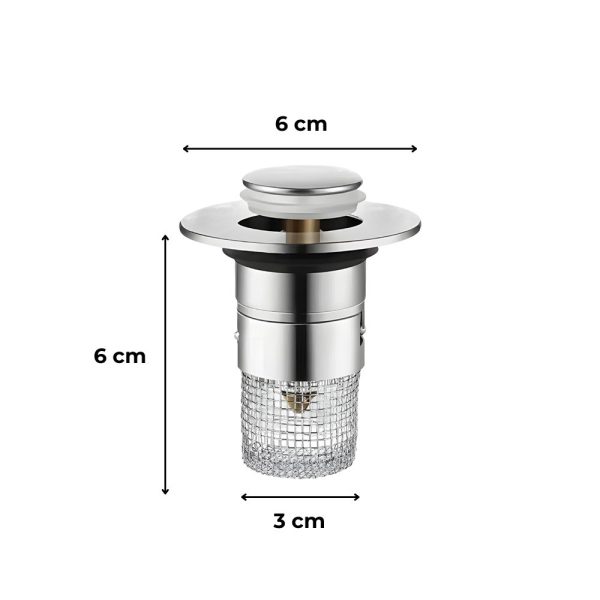 Klikk-Klakk lefolyódugó szűrővel rozsdamentes acél 60 mm - LLSZ-60 - Image 3