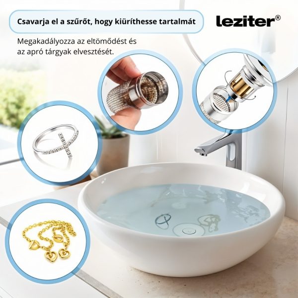 Klikk-Klakk lefolyódugó szűrővel rozsdamentes acél 60 mm - LLSZ-60 - Image 5