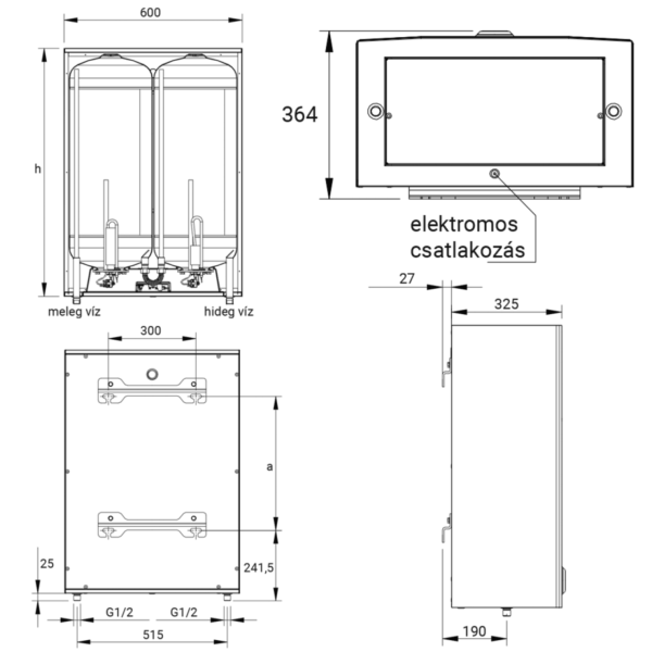 Hajdu Aquastic AQ Flat 80 ErP elektromos vízmelegítő - 2111814412 - Image 2