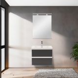Vario Forte 60 komplett fürdőszoba bútor fehér-antracit színben - Vario002-k - Image 2