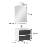 Vario Forte 60 komplett fürdőszoba bútor fehér-antracit színben - Vario002-k - Image 3