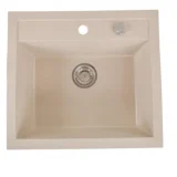 H2 Salio homok egymedencés gránit mosogatótálca 480 x 480 x 190 mm
